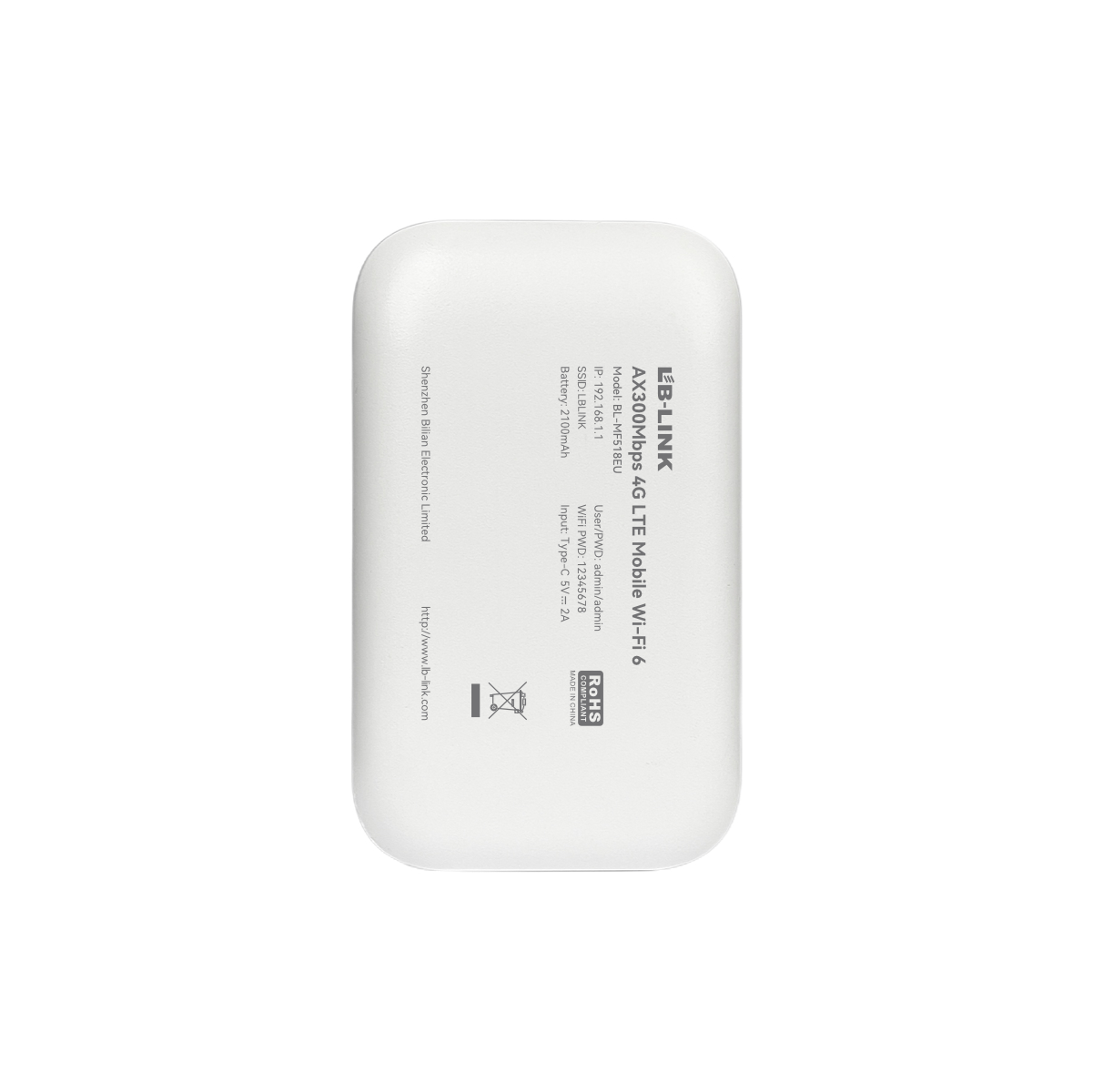MF518EU AX300Mbps 4G LTE Mobile Wi-Fi 6