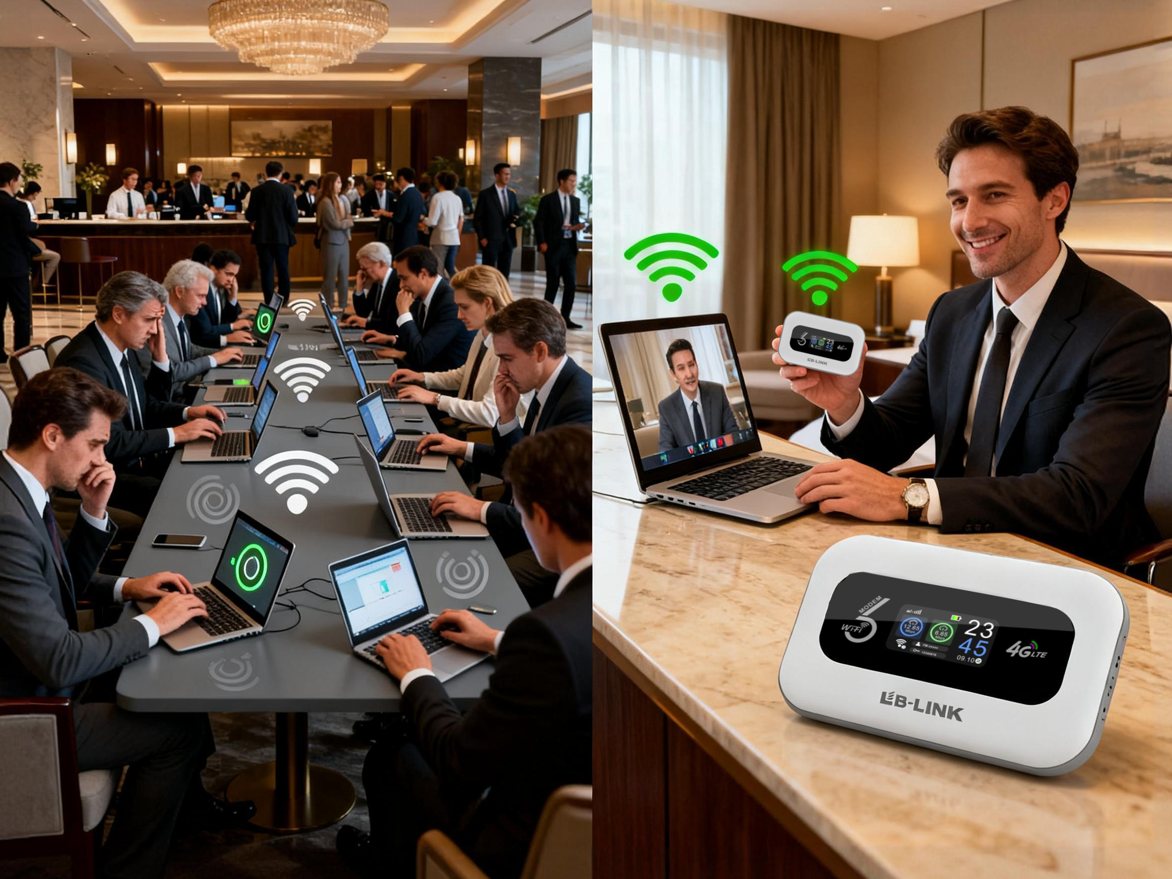 hotel slow wifi frustration vs BL-MF618EU wifi6 fast connection.png