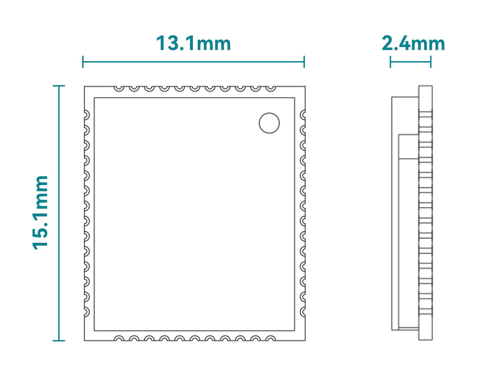 BL-M8922DP1 Triple-Band WiFi 7 Module Product Dimension.png